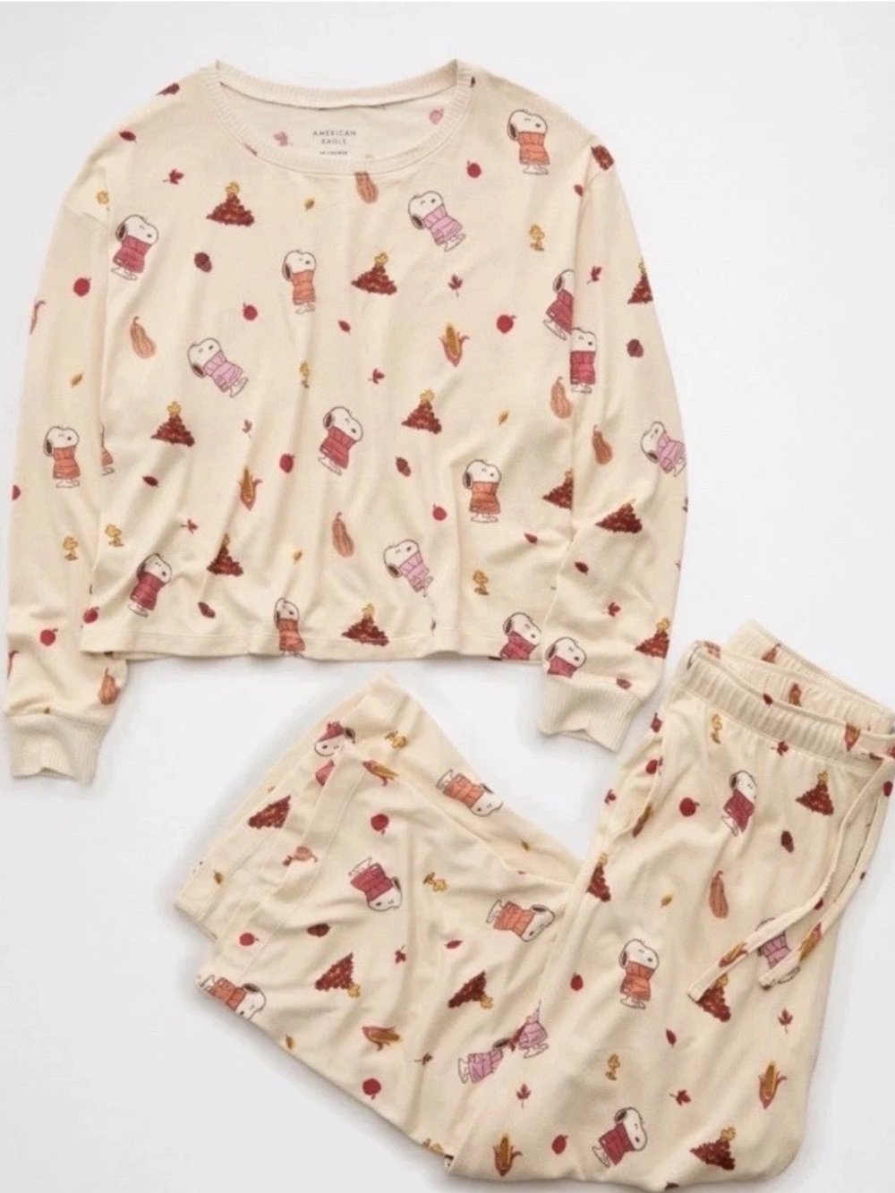 American Eagle AE Snoopy Peanuts Fall Pajamas PJ Set Sz Small - Picture 2 of 5
